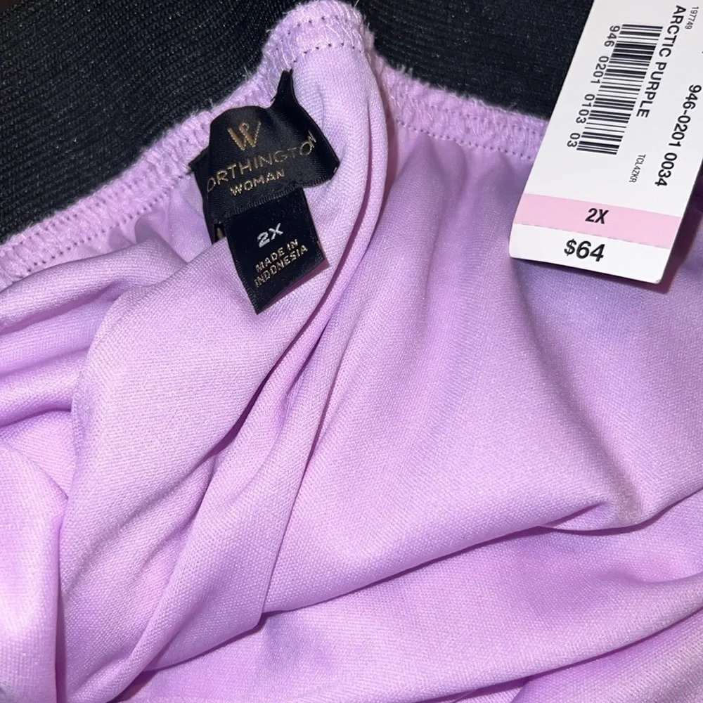 Worthington Woman Arctic Purple Pleated Midi Skirt Plus Size 2X‎ NWT